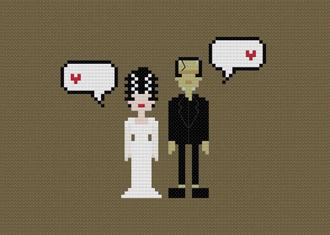 Pixel People In Love Frankensteins Monster And The Bride Pdf Cross
