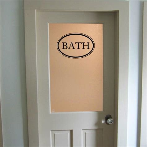 Bath Door Decal Oval Border Bathroom Door Sticker For Glass Etsy