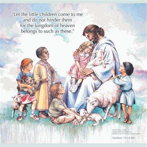 Jesus With The Children Wallpaper Mural Decorating Church Christian