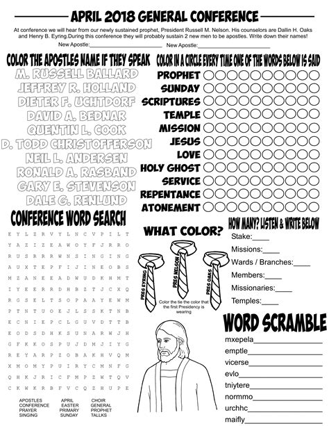 General Conference Printables 2022 Free Printable World Holiday