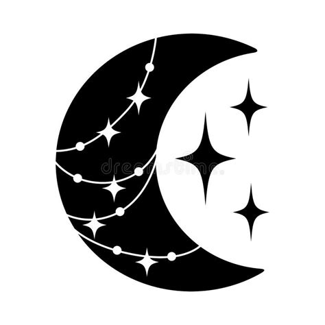 Vector Crescent Moon With Hanging Stars For Holy Month Of Muslim