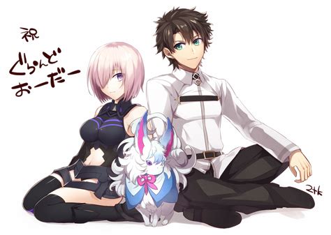 Mash Kyrielight Fujimaru Ritsuka And Fou Fate And 1 More Drawn By