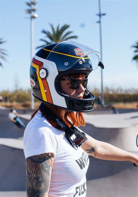 Moto Girl Retro Motorcycle Helmets Motorcycle Helmets Cool