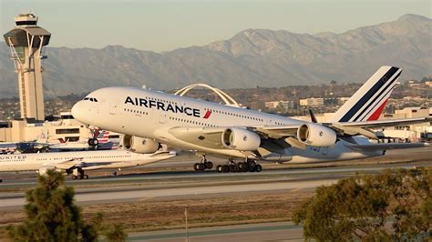 Air France Airbus A380 800 F Hpjc Departing Lax Youtube
