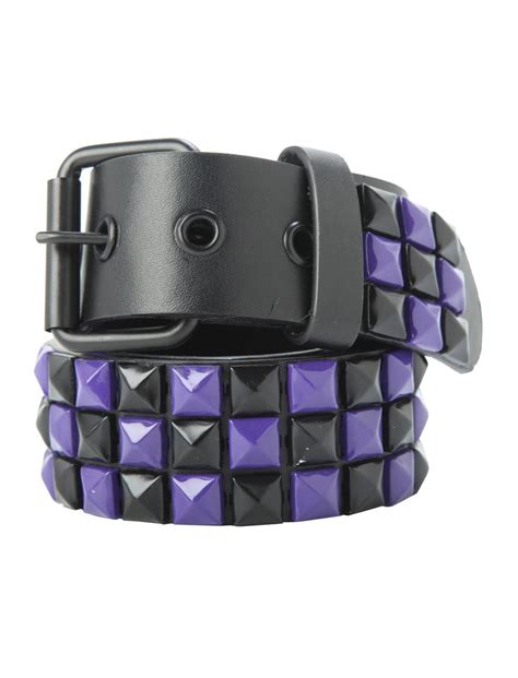 Black And Purple Pyramid Stud Belt Hot Topic