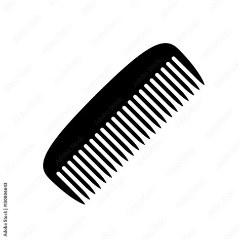 Comb Icon Black Icon Isolated On White Background Comb Silhouette