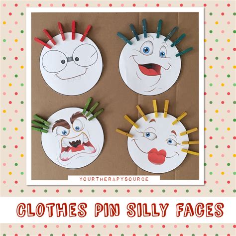 Clothes Pin Silly Faces Free Printables Your Therapy Source