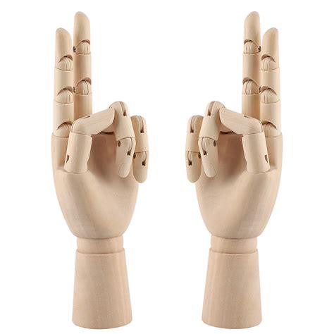 Buy 10 Inch Wooden Hand Model Flexible Moveable Fingers Manikin Hand