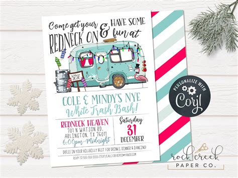 White Trash Bash Invitation Template Free