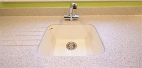 Composite Mistral Worktop With Corian Sink In Vanilla Seamless Sink