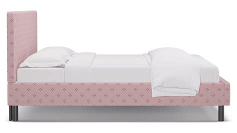 Queen Tailored Platform Bed In Pink Faro Upholstered Bedroom Bed