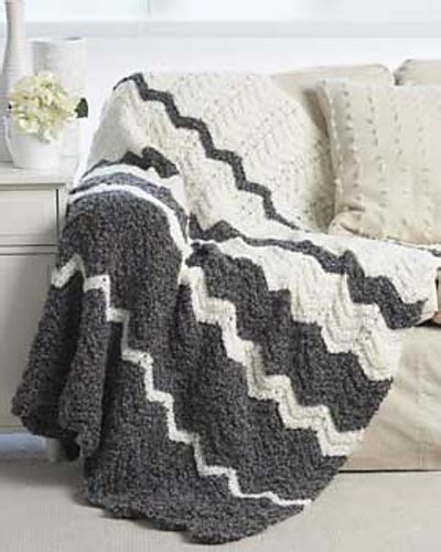 Ravelry Knit Ripple Blanket Pattern By Bernat Design Studio