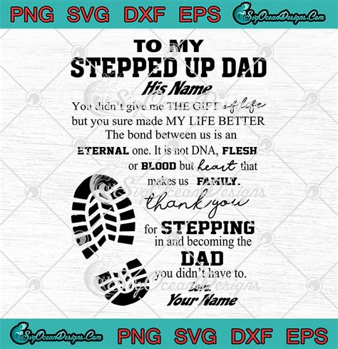 To My Stepped Up Dad Svg To My Amazing Step Dad Svg For Fathers