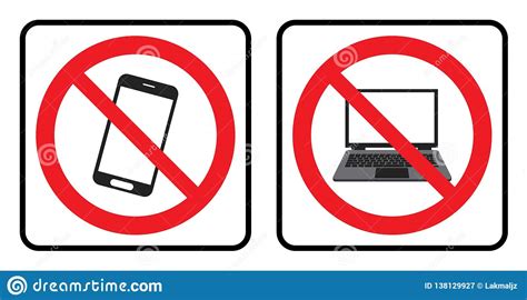 No Phone Icon And No Laptop Icon Stock Vector Illustration Of Design