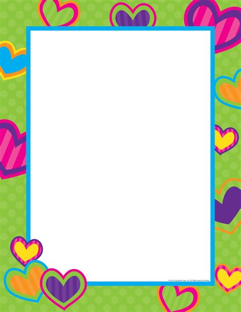 Sassy Dot Hearts Chart Colorful Borders Design Borders For Paper