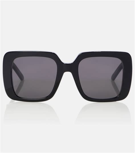 Dior Oversized Square Acetate Sunglasses In Black Modesens
