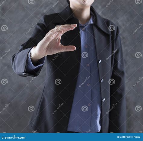 Gesture Of Businesswoman Hand Holding Something Stock Photo Image Of