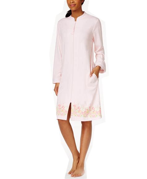 Charter Club Charter Club 100 Cotton Printed Zip Up Robe Size