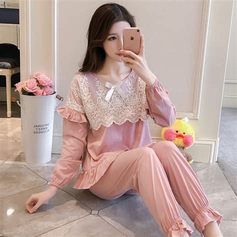 Pajamas Womens Spring Autumn Princess Breeze Korean Version Fresh