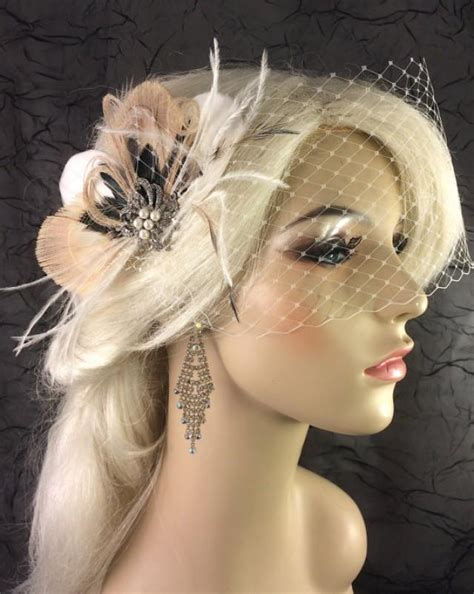 bridal feather fascinator with brooch bridal fascinator wedding hair accessories fascinator