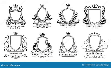 Royal Shields Badges Vintage Ornamental Frames Decorative Royal Swirl