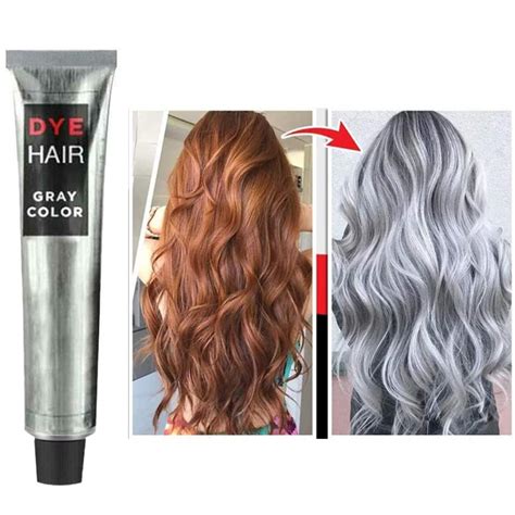 Buy 100ml Unisex Smokey Grey Permanent Hair Dye Gel Long Lasting Hair