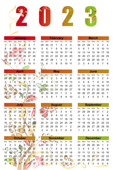 Hd 2023 Year Calendar Transparent Png Citypng