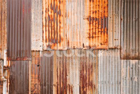 Rusty Corrugated Metal Wall Stock Photos
