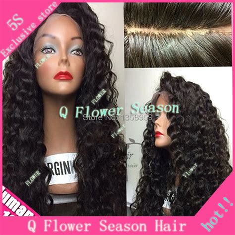 6a Cheap Full Lace Deep Wave Wig Virgin Brazilian Glueless Wigs Natural
