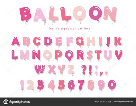 Baby shower | page 1. Cute baby shower fonts | Balloon pink font. Cute ABC ...