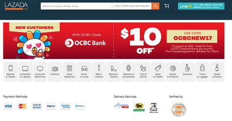 20% off for food and beverage at all restaurants excluding alcoholic drink, cigarette, and room service. Lazada Singapore $10 OFF with OCBC Cards