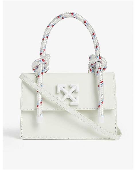 Off White C O Virgil Abloh Jitney Leather And Rope Top Handle Bag