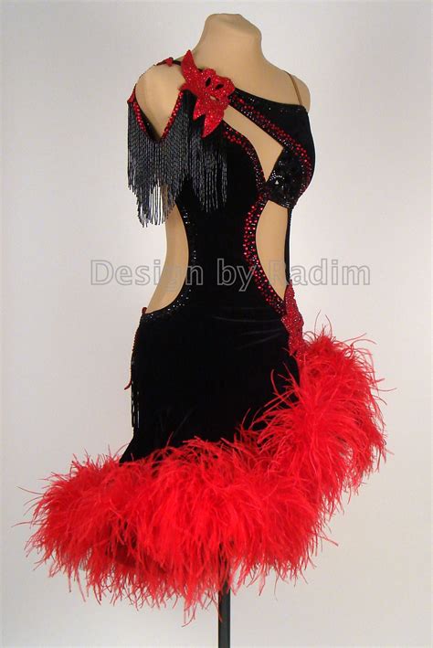 for sale black velvet red appliqué light cyan crystals front dance dresses dancesport