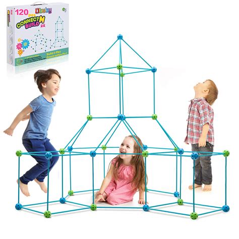 Obuby Kids Fort Building Kit 120 Pieces Construction Stem Toys For 5 6