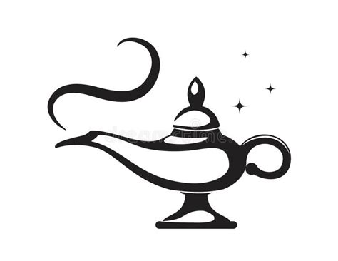 Genie And Magic Lamp Logo Image Template Illustration Vector Design