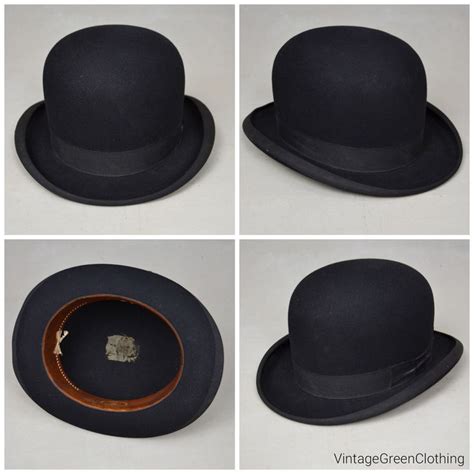 Vintage Bowler Hat Derby Hat Black Felt Fur Bowler From Stetson