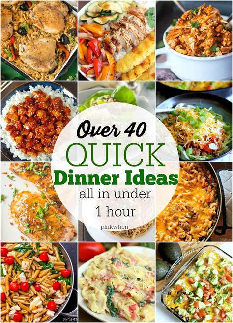 Or, maybe you just need a night in to recharge. 40+ Quick Dinner Ideas - PinkWhen