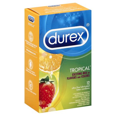 Tropical Ultra Fine Flavored Lubricated Latex Condoms Variety Pack
