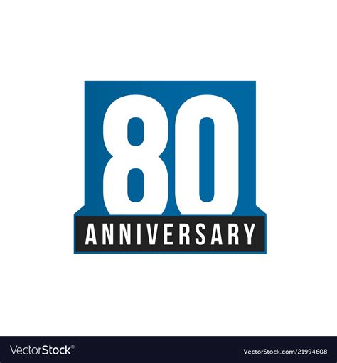 80th Anniversary Icon Birthday Logo Royalty Free Vector