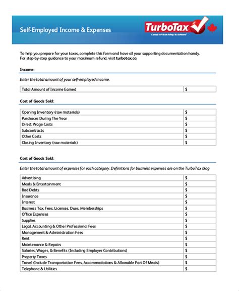 Free 11 Sample Self Employment Forms In Pdf Ms Word