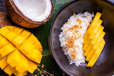Sticky Rice With Mango And Coconut Cream Asian Recipe From Wox