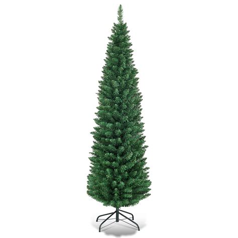 Costway 5ft6ft7ft9ft Pvc Artificial Pencil Christmas Tree