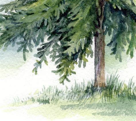 Spruce Tree Art Print Download Watercolor Pine Tree Print Etsy