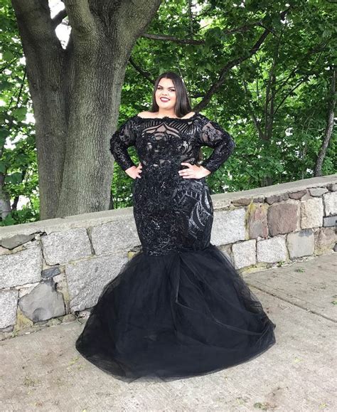 Check out our plus size wedding dress with sleeves selection for the very best in unique or custom, handmade pieces from our dresses shops. Black Embroidered Long Sleeve Amazing Plus Size Mermaid ...