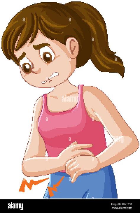 Puberty Girl Having Stomach Cramps Illustration Stock Vector Image Art Alamy