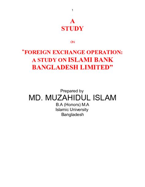 It has rules and guidelines for every section of individual, social, national and principles of islamic shariah are the main guideline of islami banking. (DOC) A Study on Foreign Exchange Operation: A Study on ...