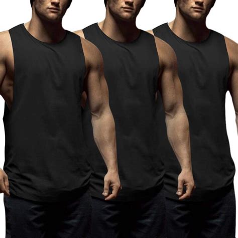 Coofandy Mens 3 Pack Gym Workout Vest Tank Tops Sports Fitness Muscle