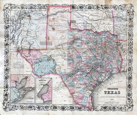 Large Detailed Old Administrative Map Of Texas State 1870 Vidiani