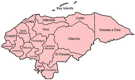Kitts und nevis auf der karte. Landkarte Honduras (Verwaltungsbezirke) : Weltkarte.com ...