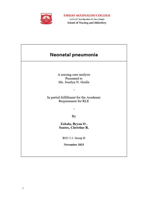 Neonatal Pneumonia Pdf